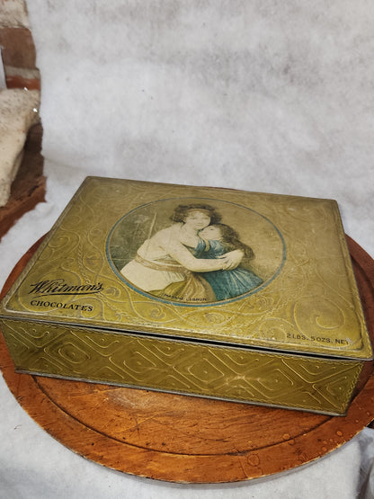 Vintage Whitman's Chocolate Tin box with Image Madame LeBron Tindeco 2 lbs 5 oz EMPTY tin503