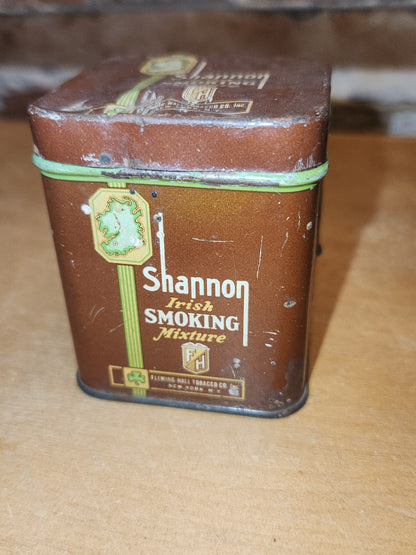 Vintage Shannon Irish Smoking Mixture Tin Fleming Hall Tobacco Co N.Y. USA EMPTY NO Contents tin87