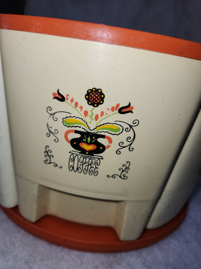 Vintage Sterilite Kitchen wedge Canister Set Flour Sugar Tea Coffee MCM mid-century can12