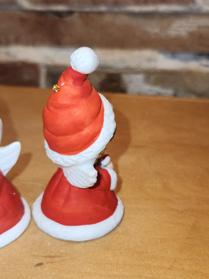 Vintage Lefton Petite Angel Girl Bell Figurines Set of 3. Praying Angel Signed.