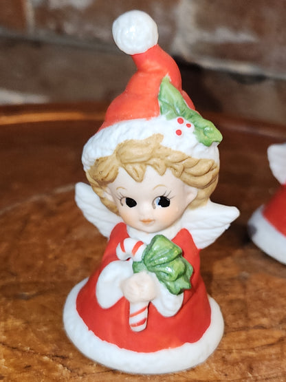 Vintage Lefton set of 2 Angel Bell Figurines