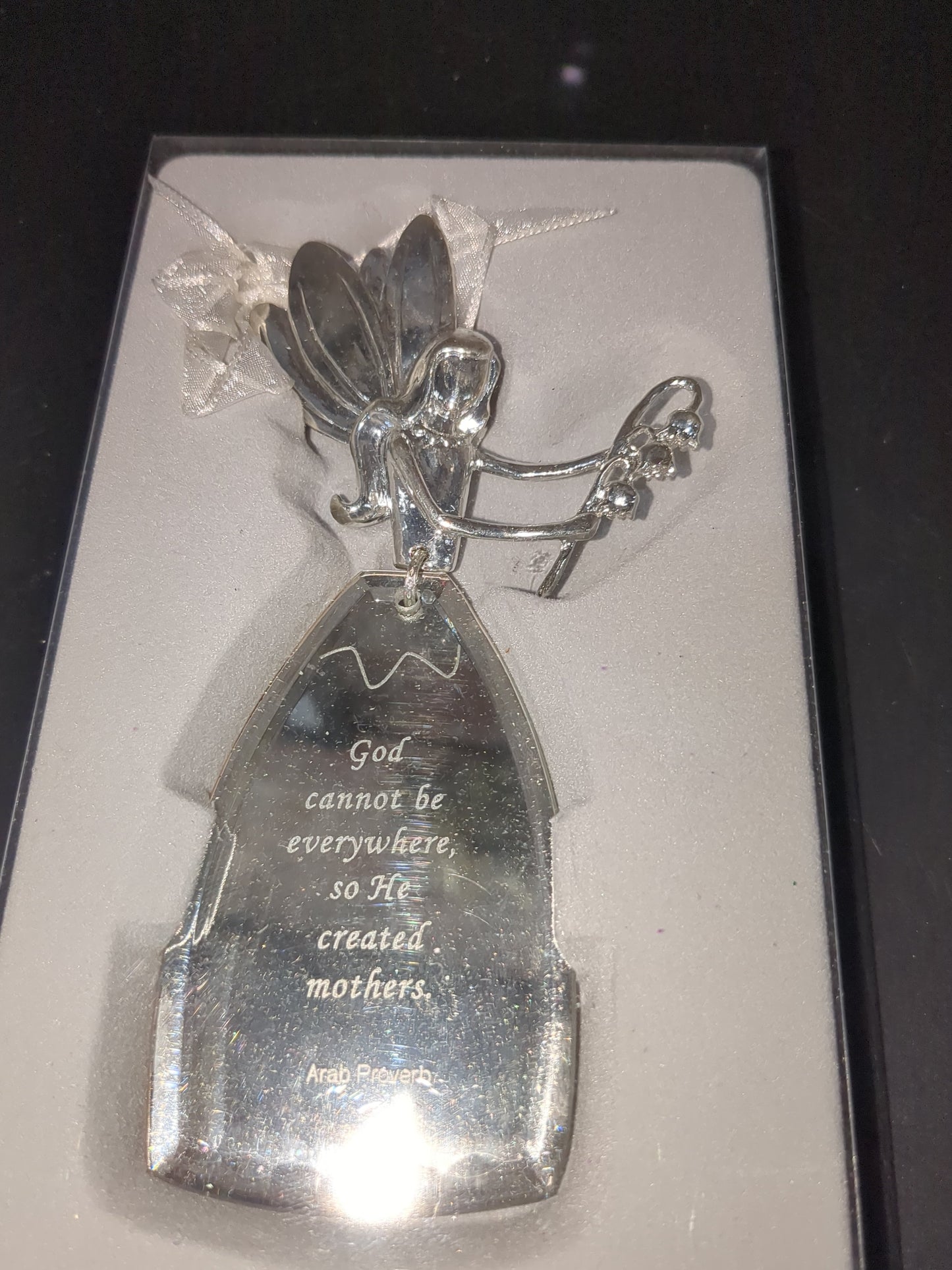 Angelic Reflection angel ornament "God cannot be everywhere, so He created mothers" ang66