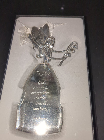 Angelic Reflection angel ornament "God cannot be everywhere, so He created mothers" ang66