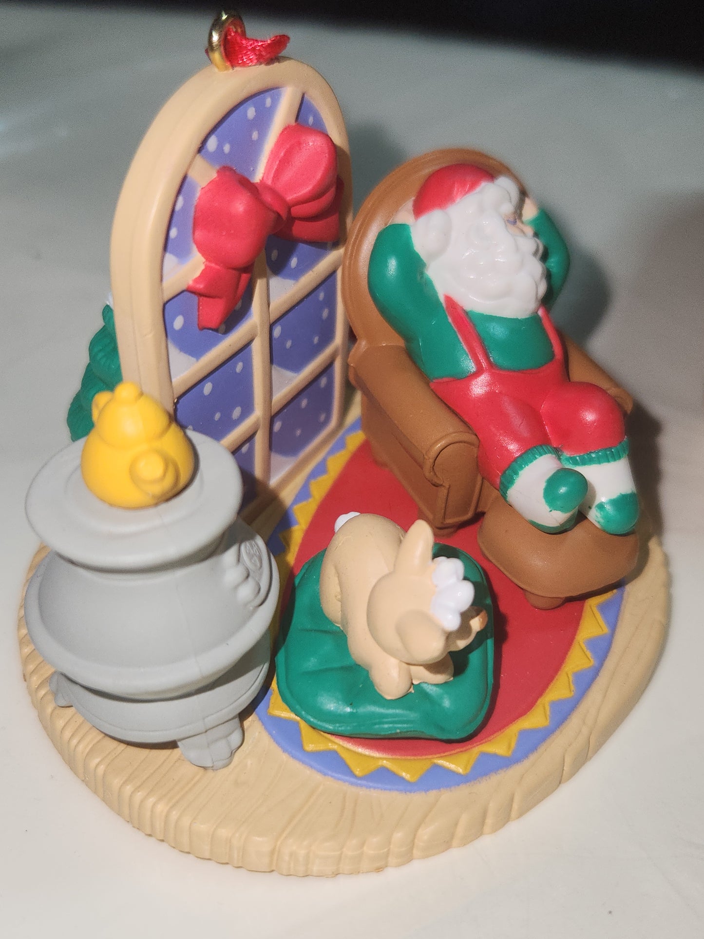 Avon Gift Collection Christmas With Santa Ornament Taking A Nap