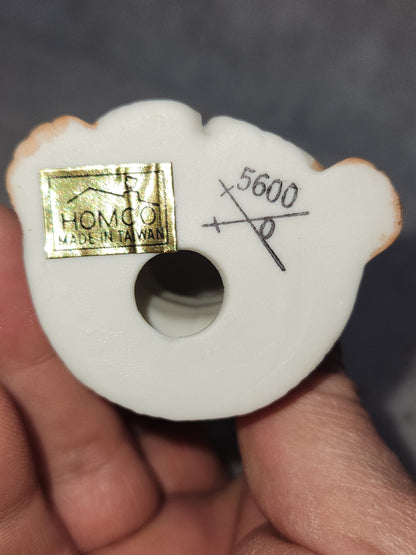 Vintage Homco Ceramic Christmas Bear Family #5600 Made in Taiwan