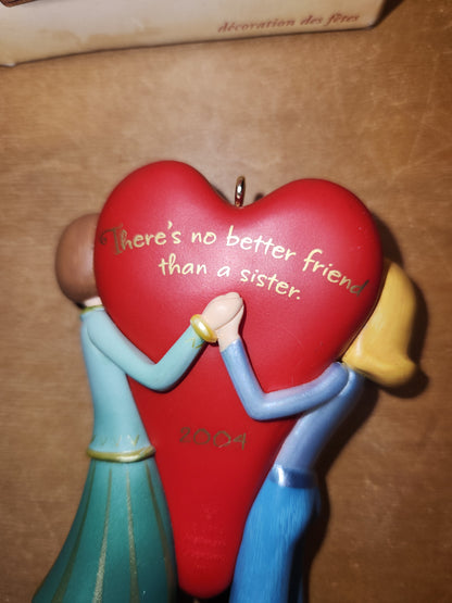Vintage Hallmark Keepsake Ornament Sisters There's No Better Friend Than a Sister 2004