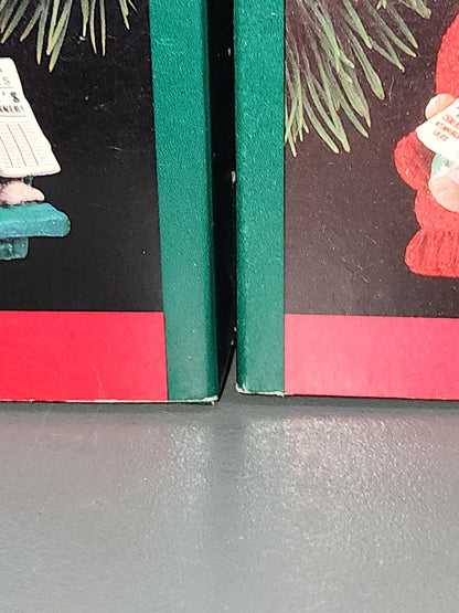 Vintage Hallmark Keepsake Ornament Mom & Dad Rabbit Ornaments 1992 Set of 2