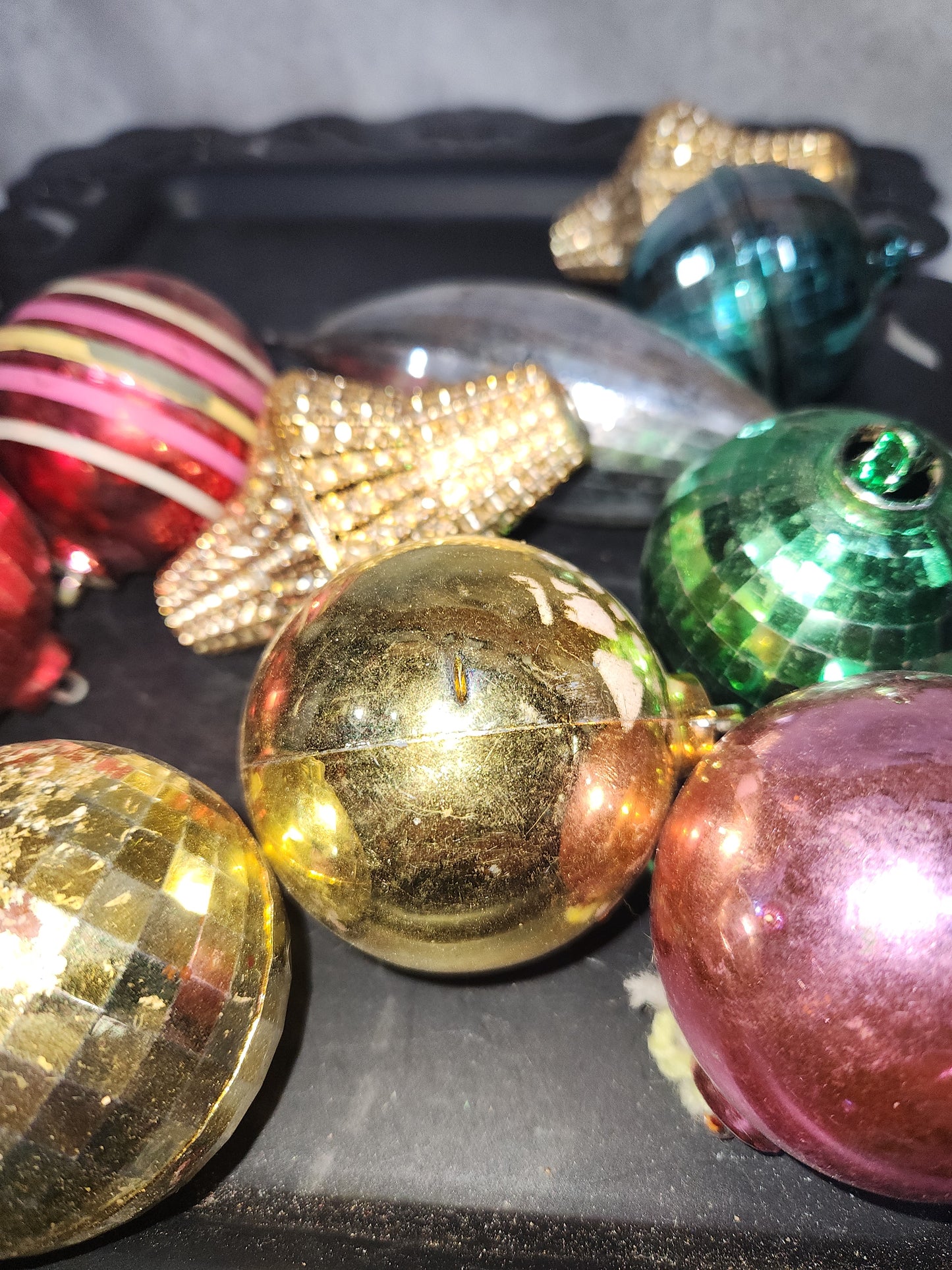 Vintage Plastic Christmas Ornaments Set of 11