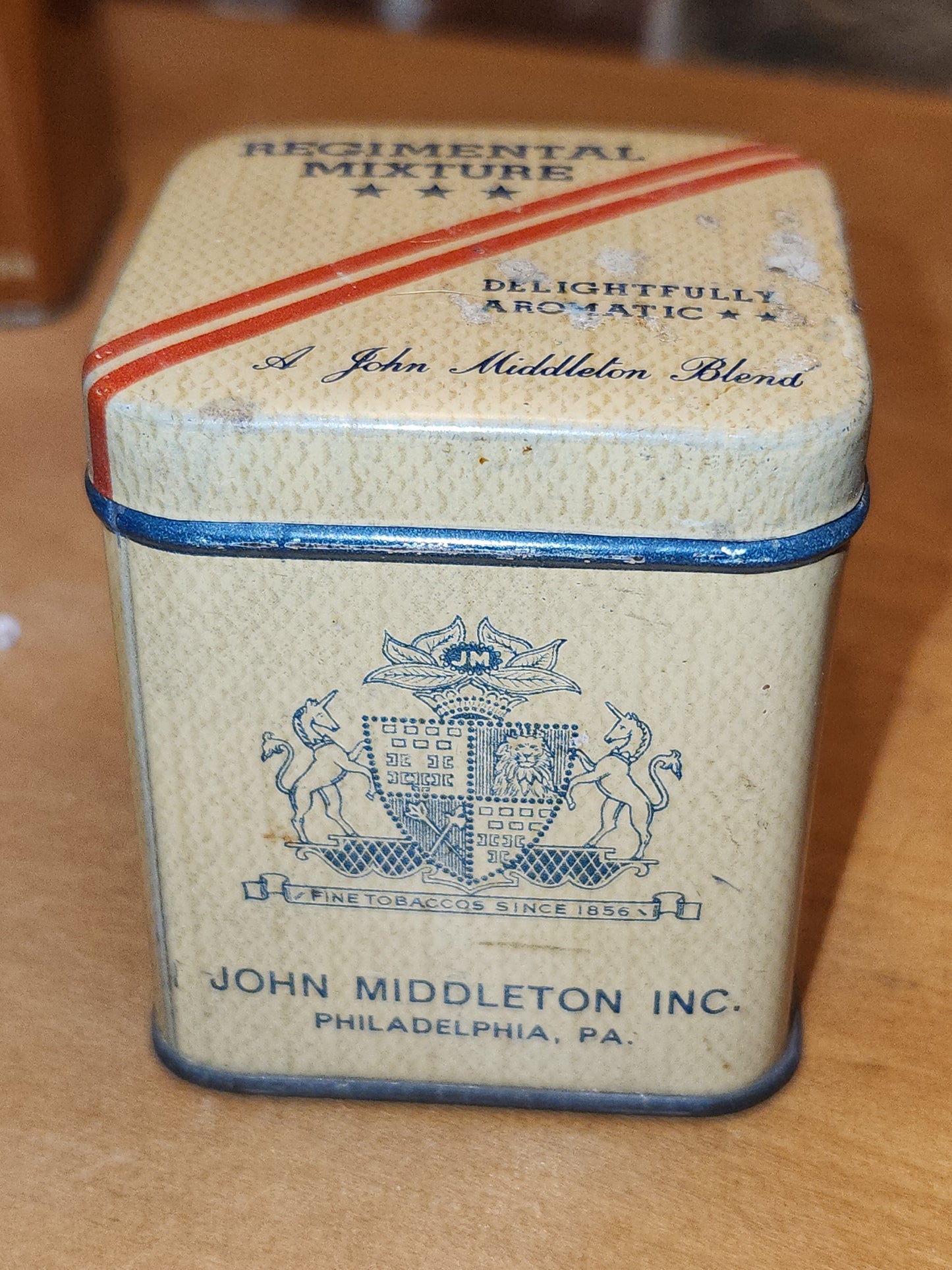 Vintage John Middleton Tobacco Tins Walnut, Regimental, Philadelphia, Bin 56 NO CONTENTS tt56