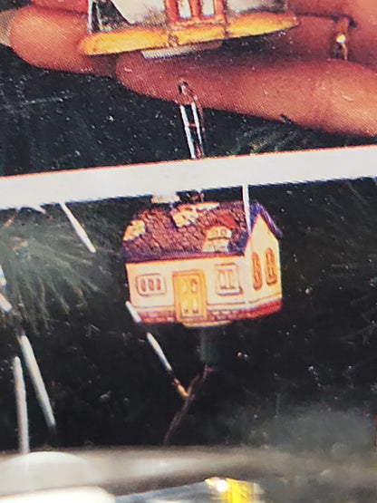 Vintage Holiday Traditions Porcelain House Christmas Ornaments set of 2 NIP and 1 NIP