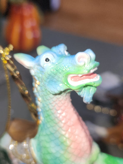 4" Resin Carousel Ornament Sea Monster co10