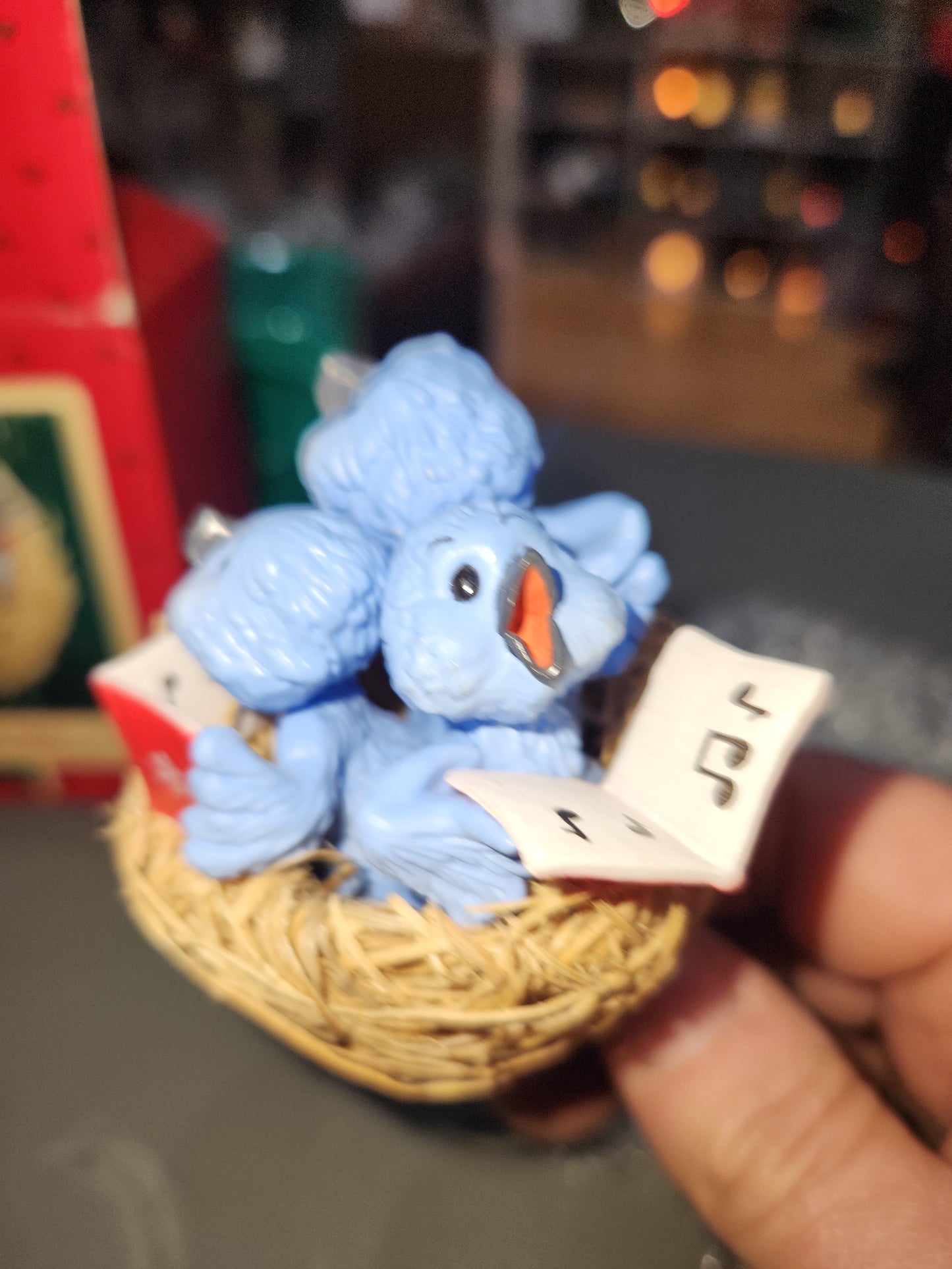 Three Vintage Hallmark Keepsake Ornaments 1986 Treetop Trio  1993 Peep Inside Birdhouse  1992 Egg Nog Nest