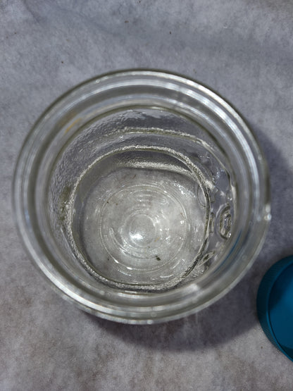 Vintage 1990 Skippy Peanut Butter- Beaver Glass Jar Bank- 100th Anniversary turquoise lid skj1