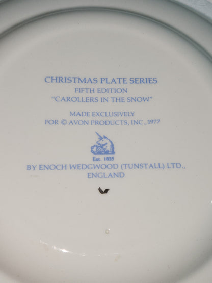 Vintage Avon Christmas 1977 Carollers in the Snow with Original Box. Enoch Wedgewood England