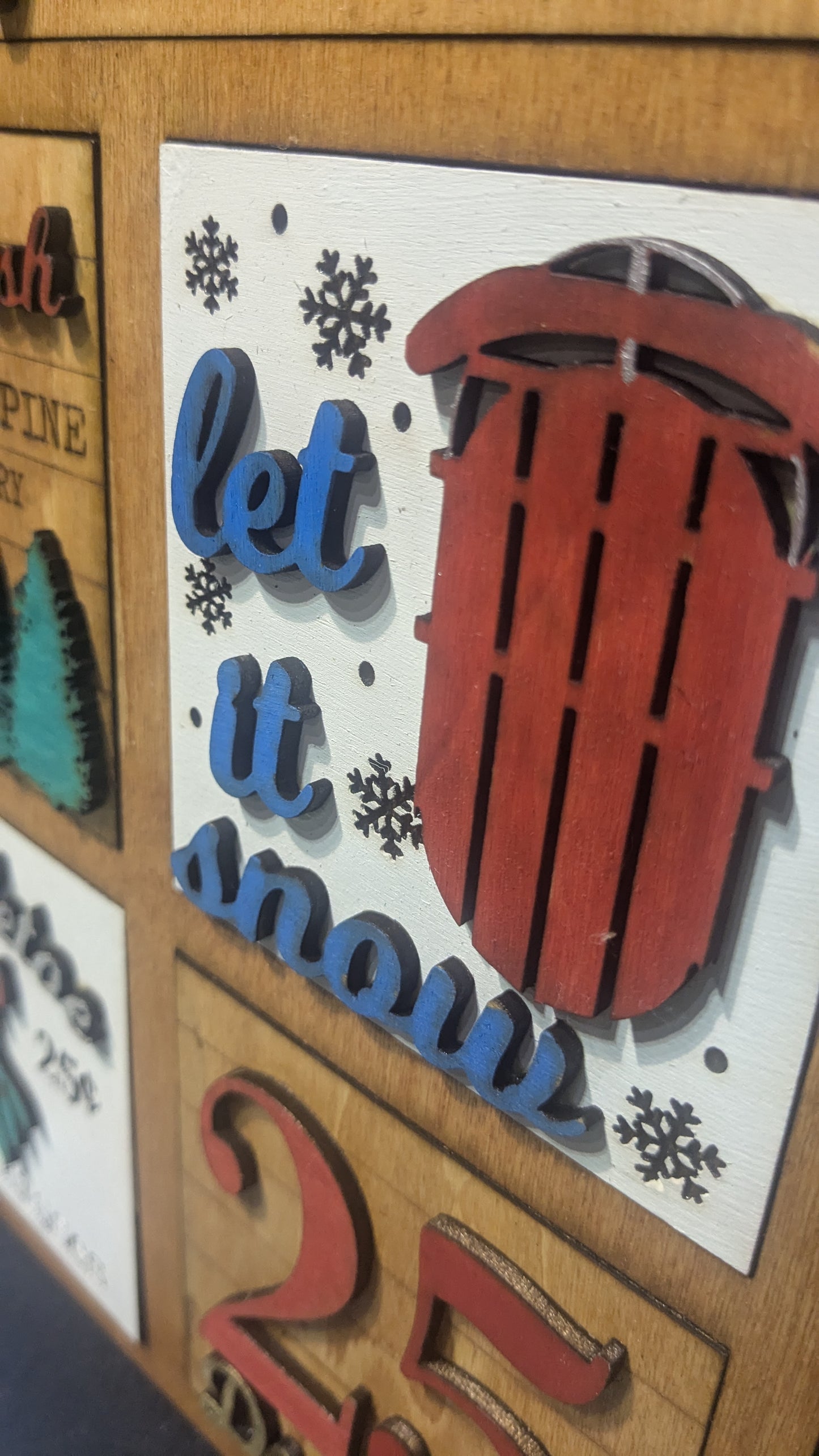 Interchangeable Flat tiered tray christmas refill, no frame included.