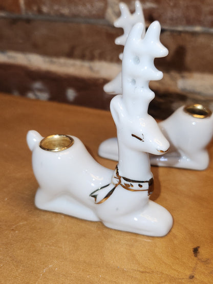 Vintage Hostess House Reindeer Candle Holder deer u68
