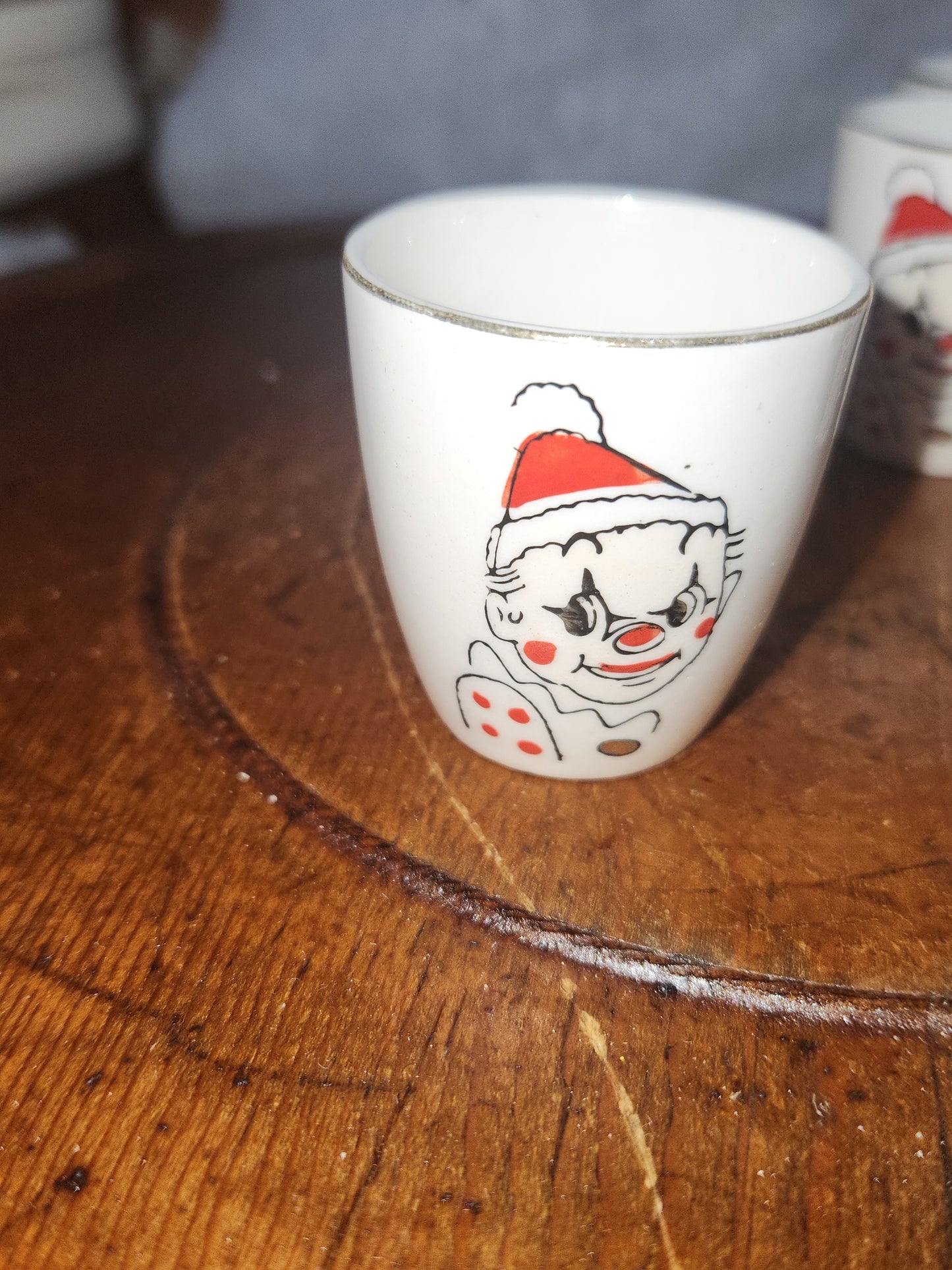 Vintage National Potteries Co. Porcelain Clown Shot Glasses set of 6 - Japan cu78