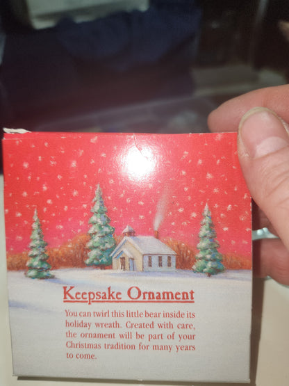 Vintage Hallmark Keepsake Ornament Loving Bear 1988 has box