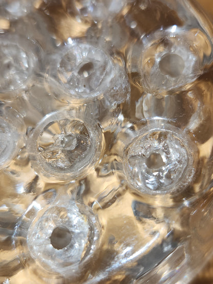 Vintage Flower Frog Clear Glass has 11 Holes AS Is ff12