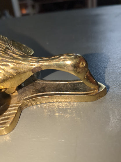Vintage Virginia Metalcrafters Brass Goose Duck Paper Weight Clip Letter Holder br11