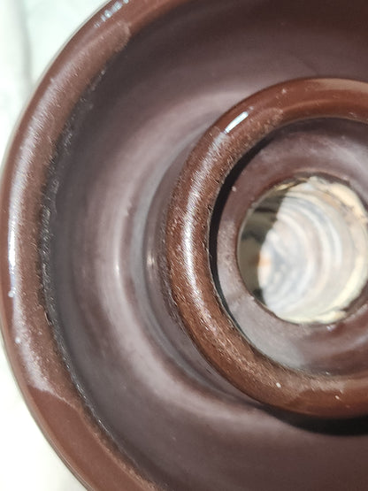 Vintage Victor Insulators Inc. Large Brown Drip Glaze High Voltage Ceramic Insulator insv1
