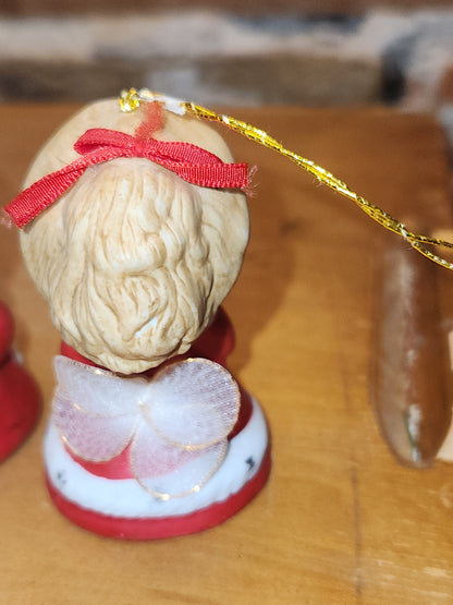 Vintage Jasco L'll Chimmers Ornament Bell Dogs and Angel set of 3