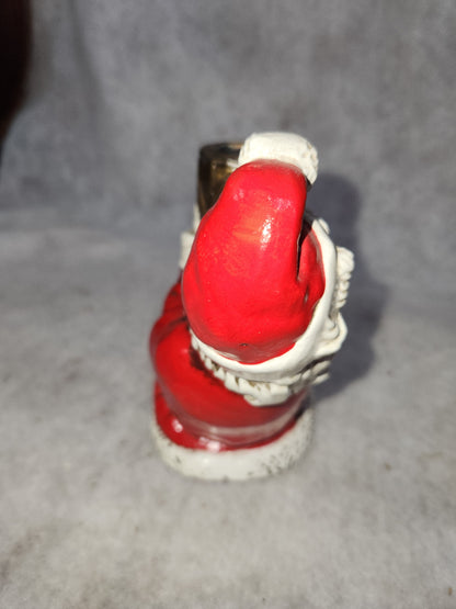 Vintage Paper Mache Santa Candle Holder Figures Japan Sticker JUST ONE sn89