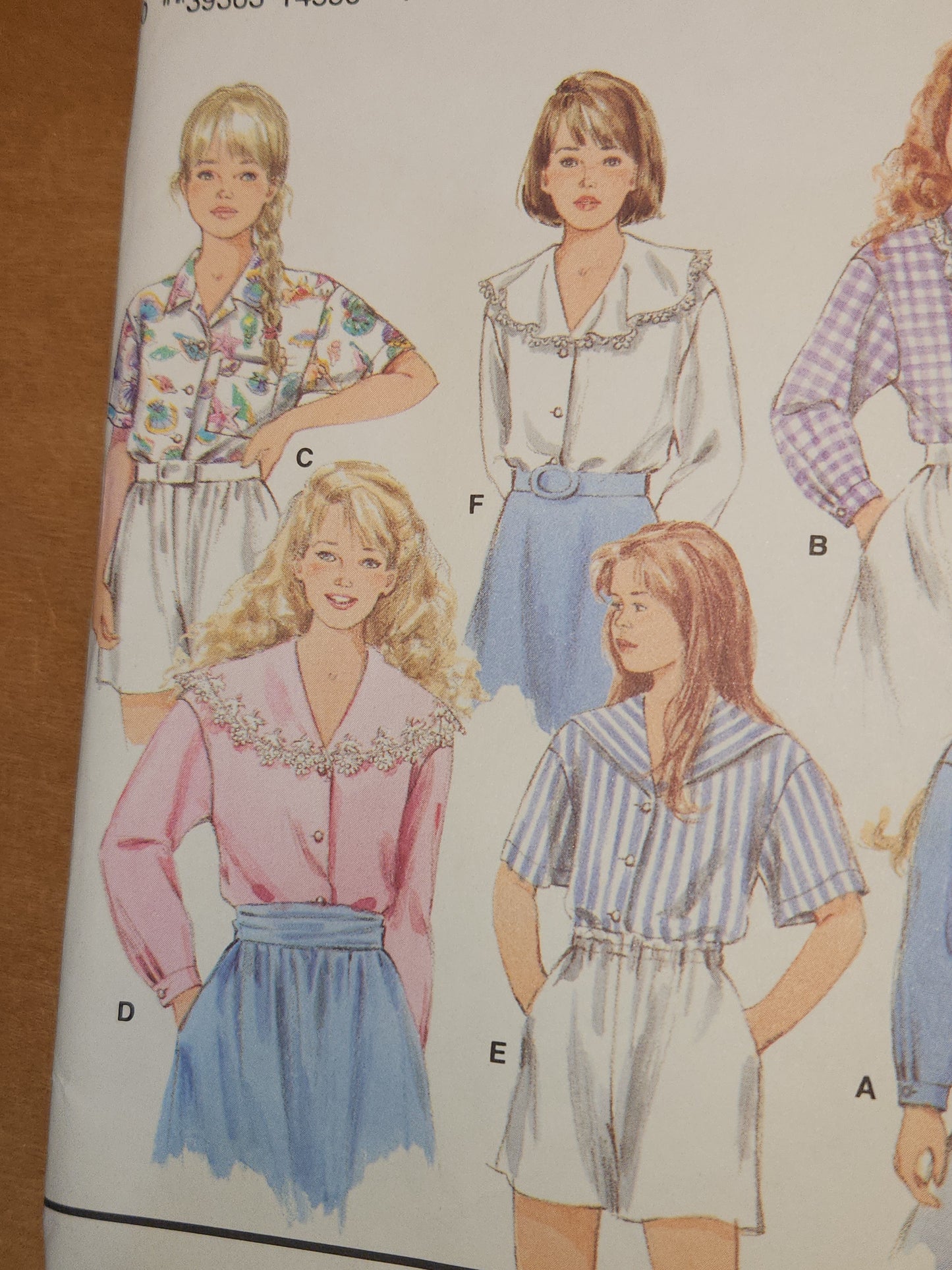 Simplicity Sewing Pattern #8628 Girls Button Front Shirt Size 7-10 UNCUT 1993 sp1