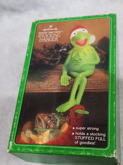Vintage Hallmark Christmas Stocking Hanger Holder Kermit the Frog 1980 Muppets sh238