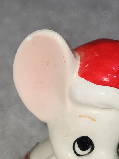 Vintage Lefton Christmas Mouse Figurine Japan le6
