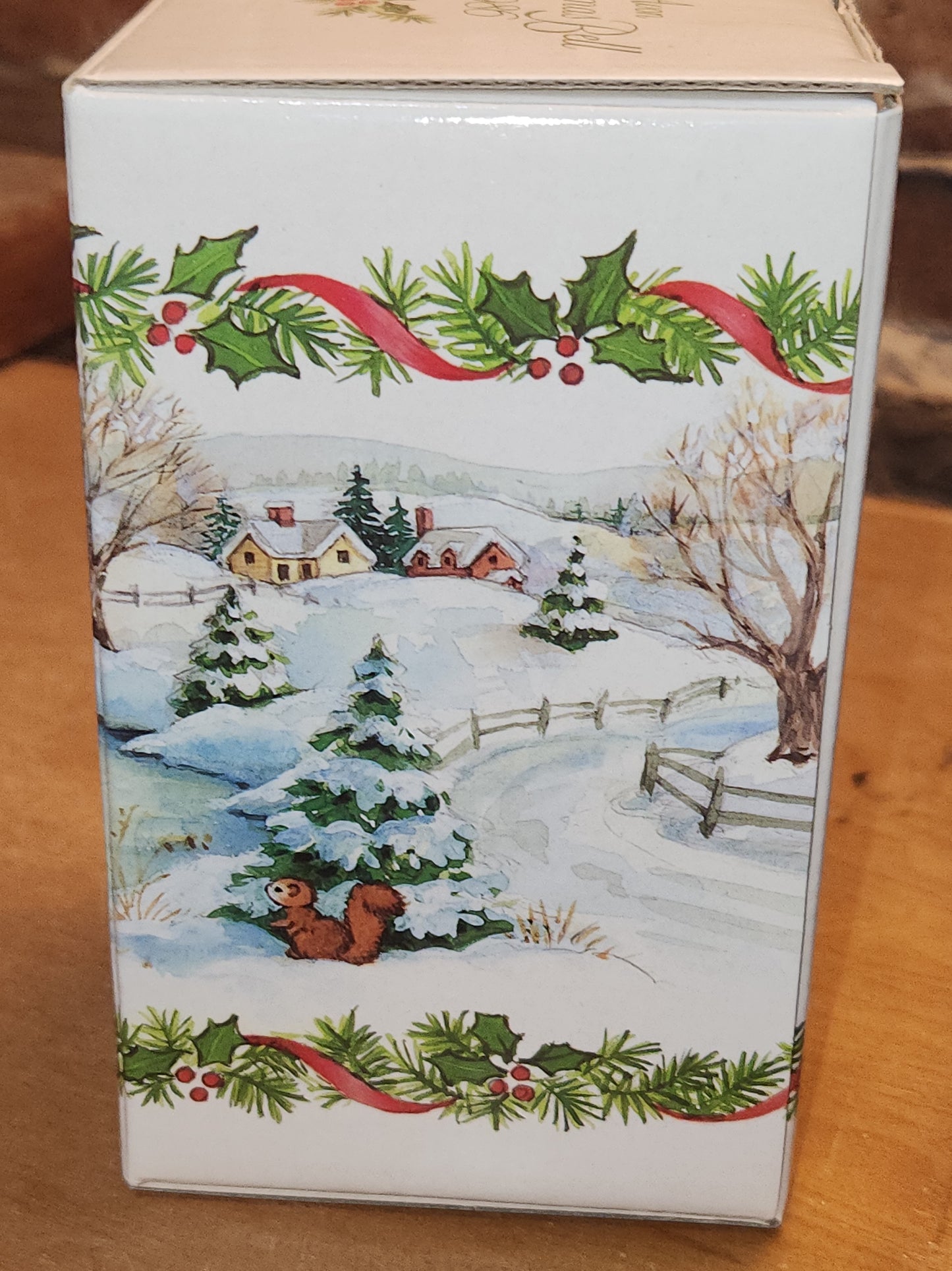 Vintage Avon Christmas Bell 1986 Porcelain Collectible Children Ice Skating