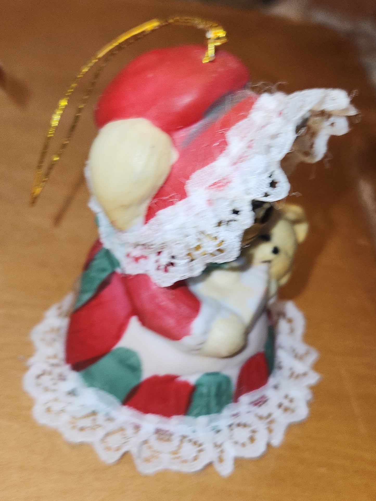 Vintage Jasco L'll Chimers Critter Ornament Bells With Lace Trim Bear Baking, Grandma Bear, Goose porcelain