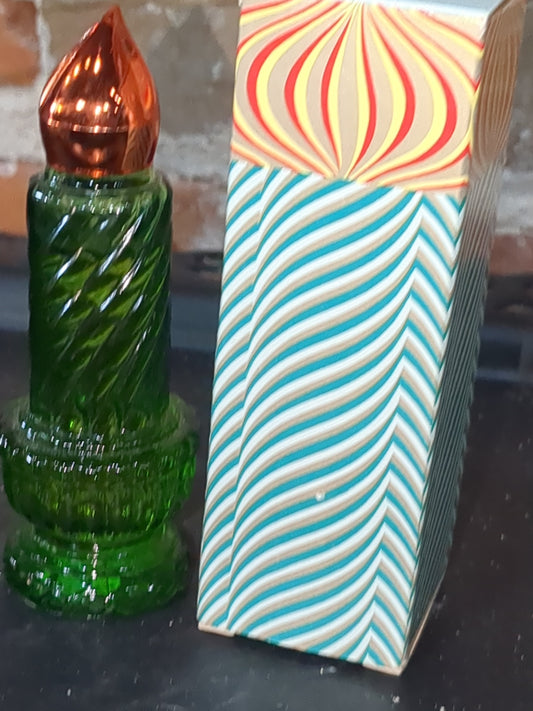 Vintage Avon glass Christmas candle Charisma cologne with Original Box empty av755
