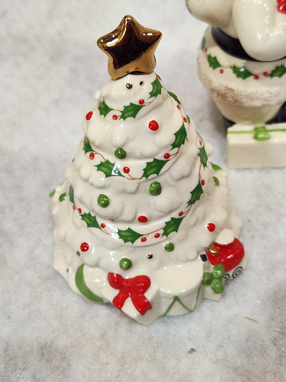 Holiday Lenox tree & Santa Salt & Pepper Set Sps9