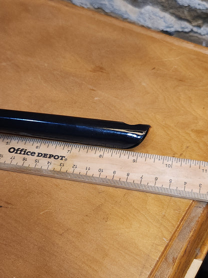 Vintage White Enamel Ladle Water Diooer with black handle and trim. En87