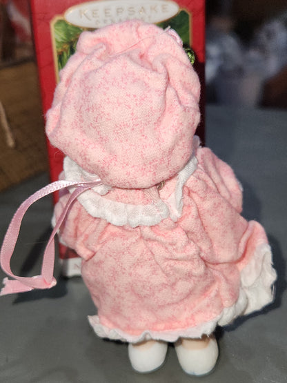 Vintage Hallmark Keepsake Ornament Mistletoe Miss First in Mistletoe Miss Series Set of 2 Doll & Teddy 2001