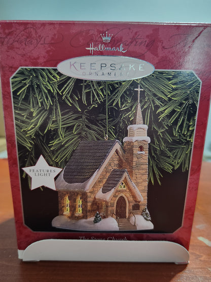 Vintage Hallmark Keepsake Ornament The Stone Church Magic 1st in Candlelight Services Series 1998 ho154
