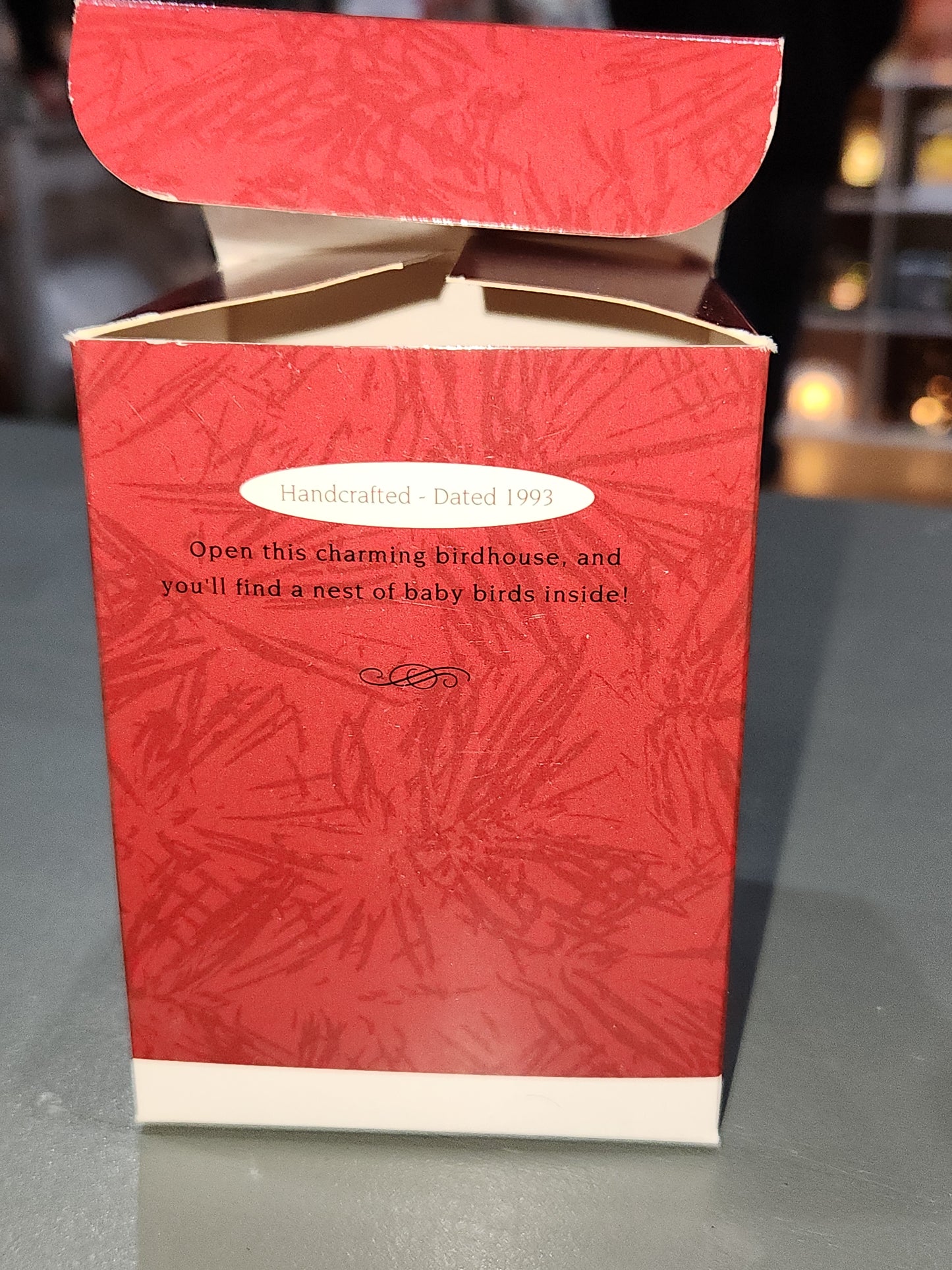 Three Vintage Hallmark Keepsake Ornaments 1986 Treetop Trio  1993 Peep Inside Birdhouse  1992 Egg Nog Nest