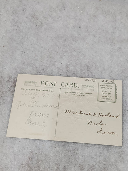 Antique Vintage Embossed Postcard Best Wishes Birthday Wishes Germany John Winsch 1912 pc67