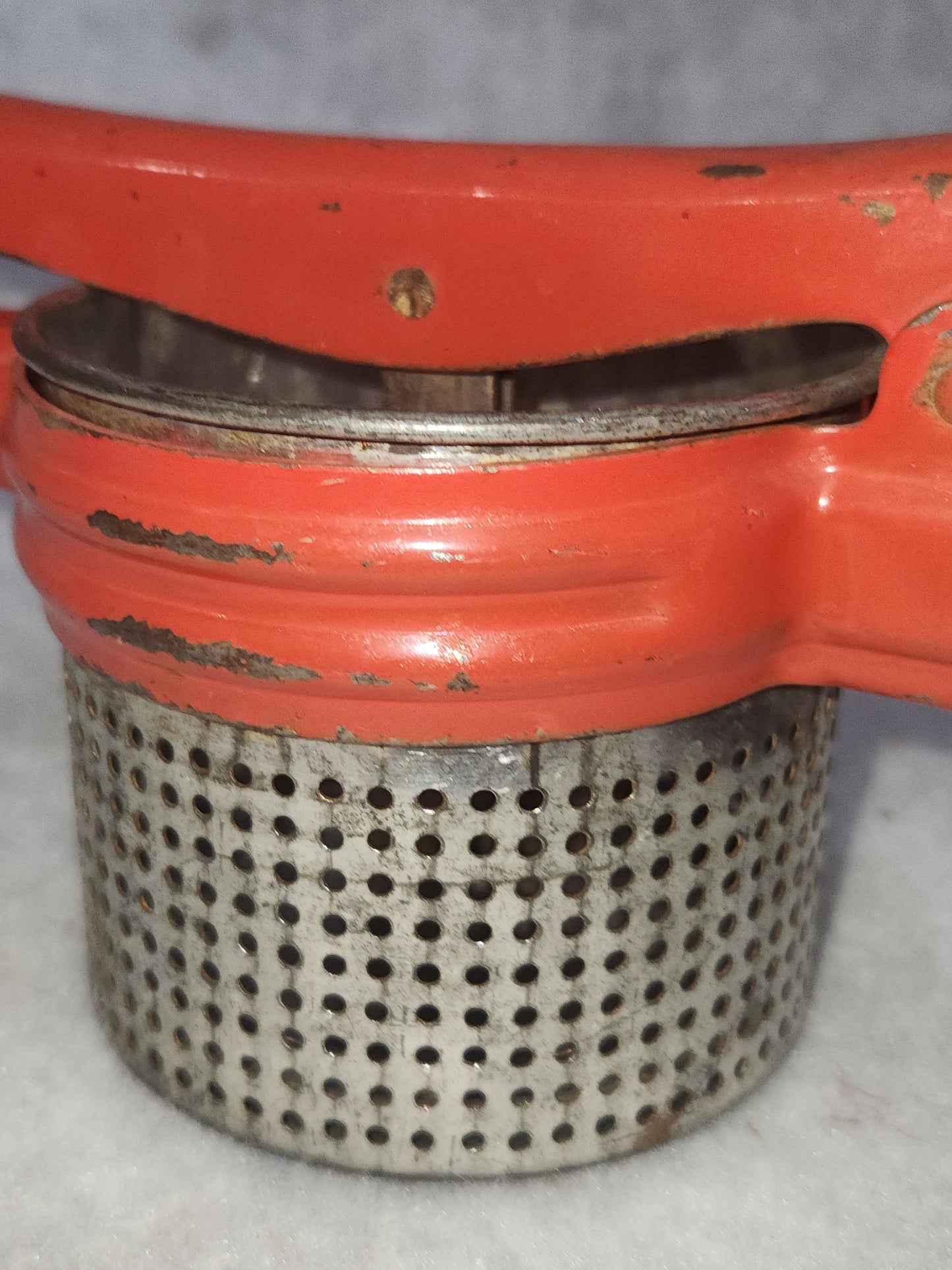 Vintage Potato Ricer Red Handle Universal No Makers Mark kit916