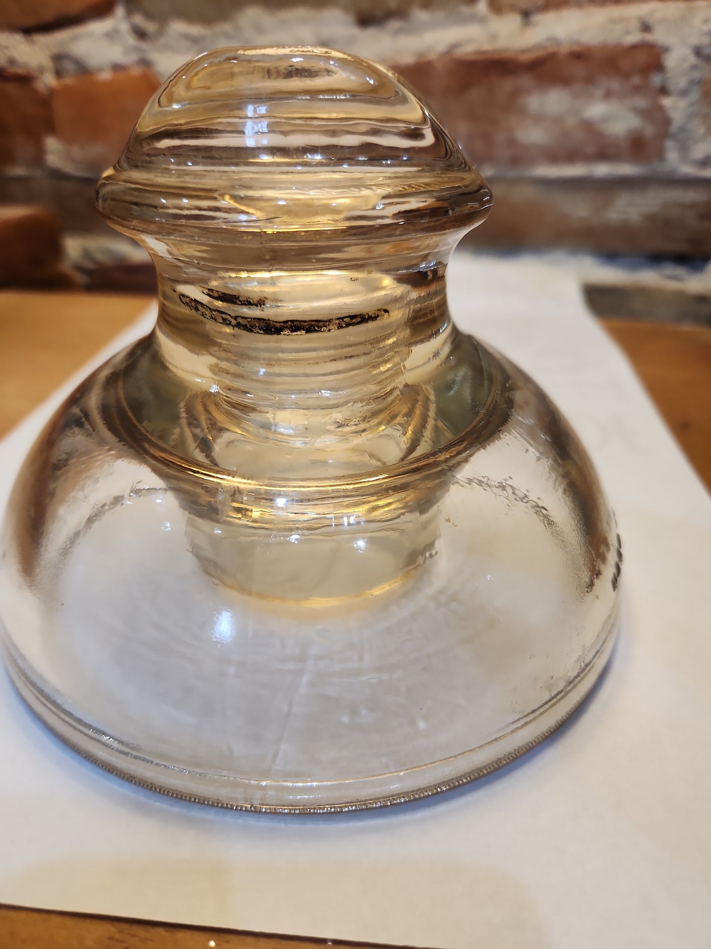 Vintage Kimble 830 Clear but Slight Amber Tint Tempered Glass Insulator 12-51 Made in USA 830a