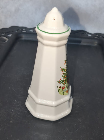 Vintage replacement Pfaltzgraff Christmas Tree Heritage Salt Shaker Tall Porcelain. ONE SHAKER ONLY