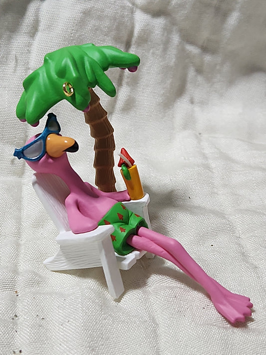 Vintage Hallmark Keepsake Ornament 1994 In the Pink Flamingo lounging