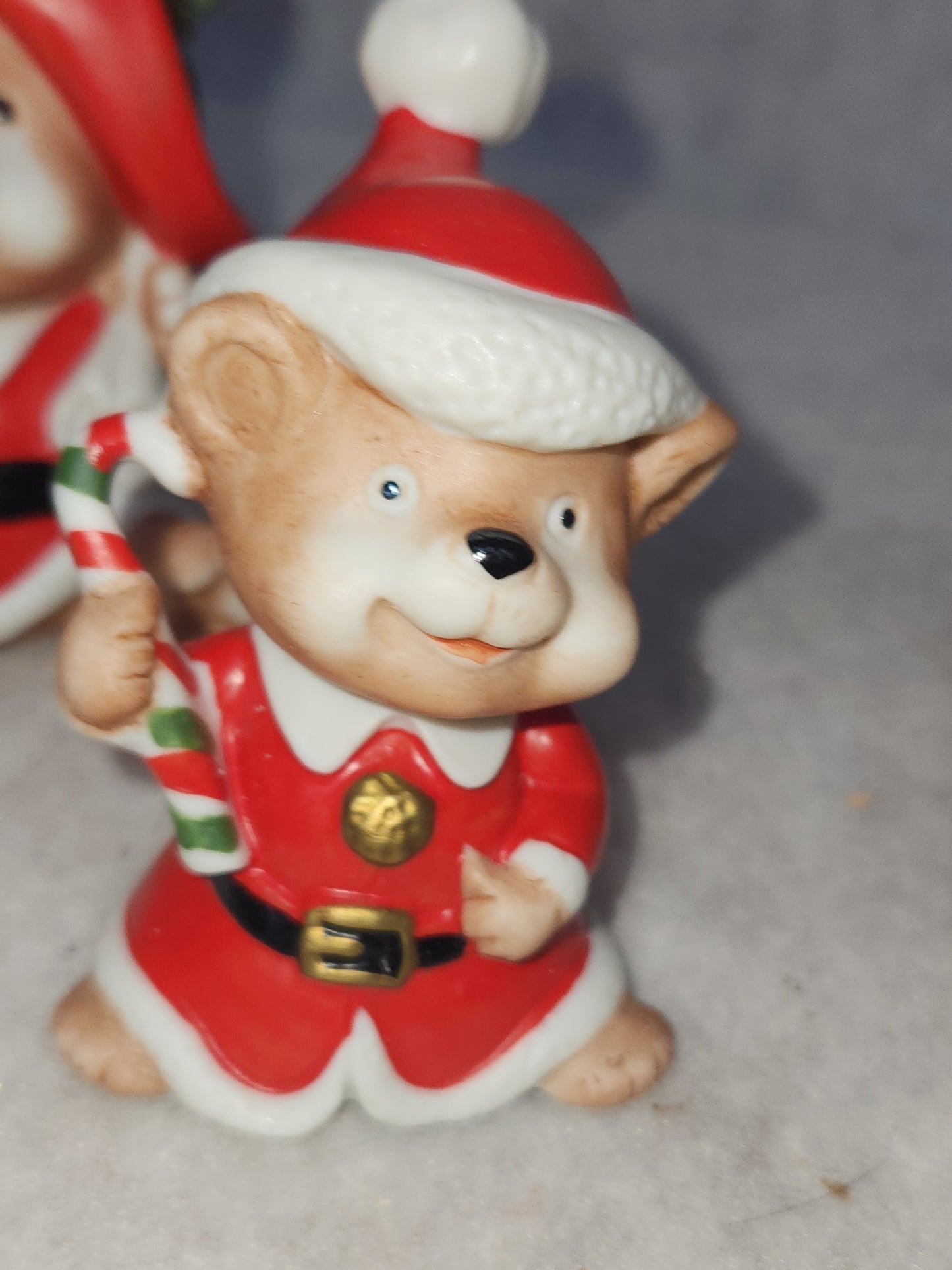 Vintage Homco Ceramic Christmas Bear Family #5600 Made in Taiwan