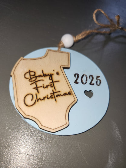 Baby's First Christmas wooden ornament 3 1/2"