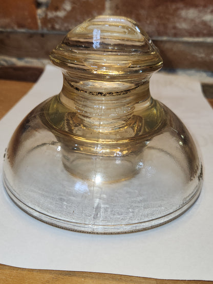 Vintage Kimble 830 Clear but Slight Amber Tint Tempered Glass Insulator 12-51 Made in USA 830a