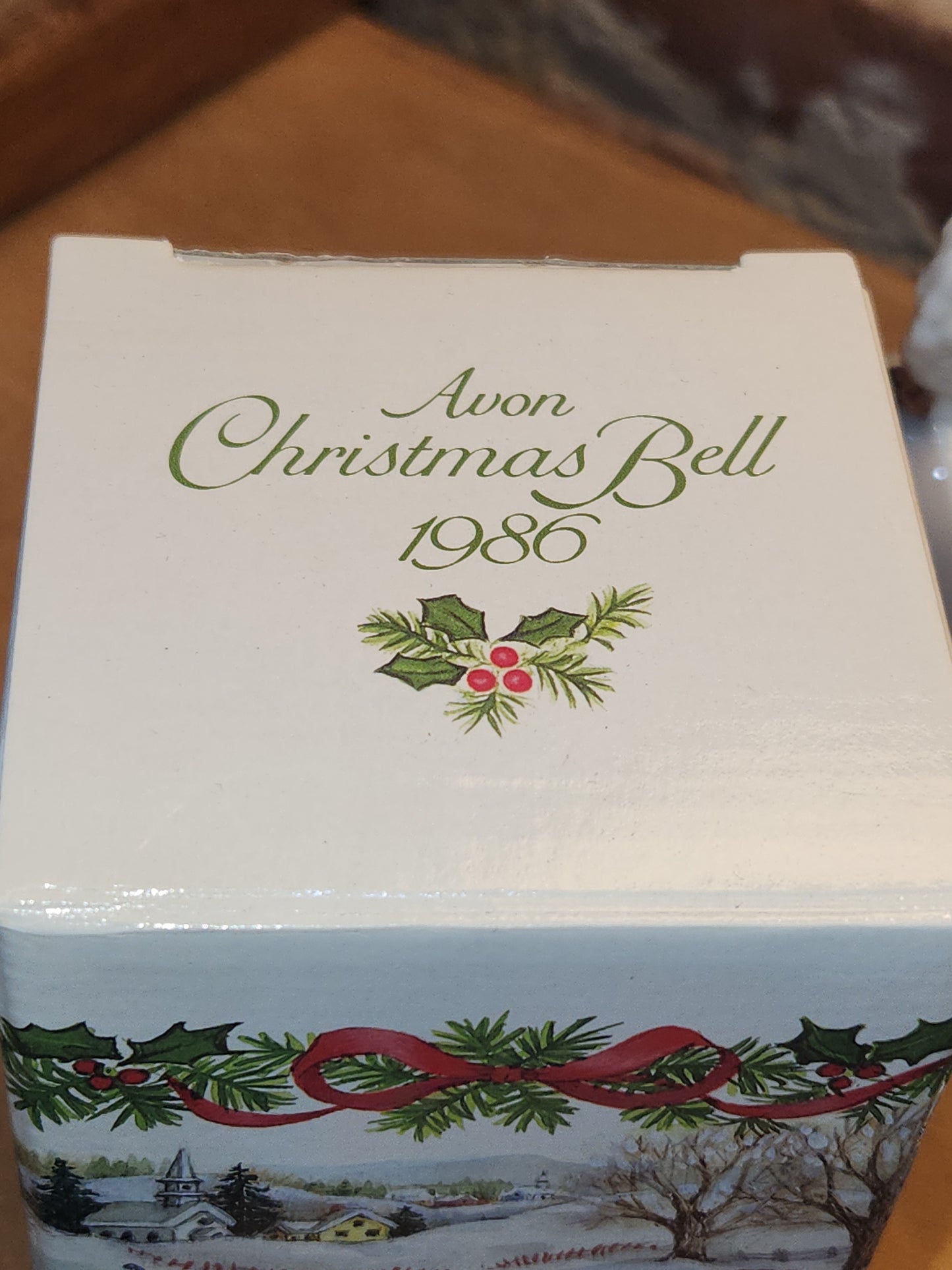 Vintage Avon Christmas Bell 1986 Porcelain Collectible Children Ice Skating