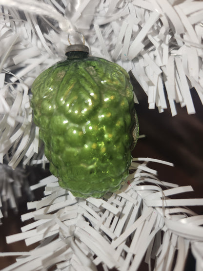 Vintage Antique Figural Glass Ornament Green Grape Cluster Christmas Ornaments for Feather Tree vo5