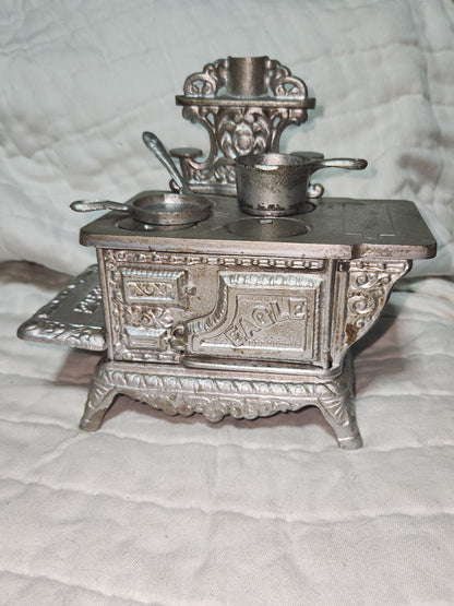 Antique Eagle Cast Iron Wood Burning Stove Salesmans Sample ci76