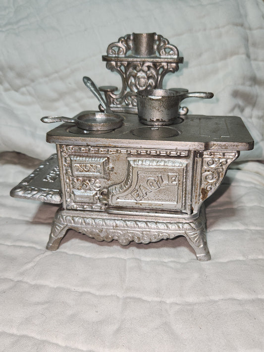 Antique Eagle Cast Iron Wood Burning Stove Salesmans Sample ci76